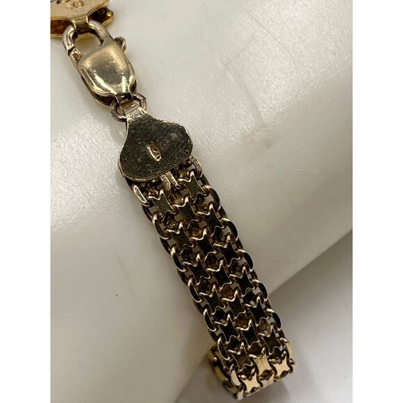 HCT Signed Italy Gold Sterling Silver Woven Braid Chain Bracelet 925 Vermeil - Picture 9 of 11